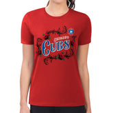 Chicago Cubs G-III 4Her by Carl Banks Women's Super-Slim Fit Lightweight Retro Roses T-Shirt - MLB