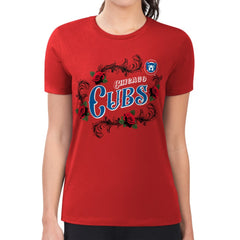 Chicago Cubs G-III 4Her by Carl Banks Women's Super-Slim Fit Lightweight Retro Roses T-Shirt - MLB