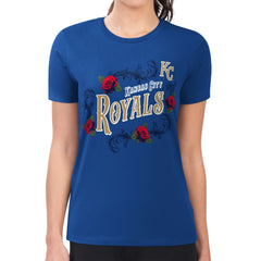Kansas City Royals G-III 4Her by Carl Banks Women's Super-Slim Fit Lightweight Retro Roses T-Shirt - MLB