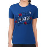 Los Angeles Dodgers G-III 4Her by Carl Banks Women's Super-Slim Fit Lightweight Retro Roses T-Shirt - MLB
