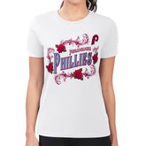 Philadelphia Phillies G-III 4Her by Carl Banks Women's Super-Slim Fit Lightweight Retro Roses T-Shirt - MLB