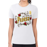 San Diego Padres G-III 4Her by Carl Banks Women's Super-Slim Fit Lightweight Retro Roses T-Shirt - MLB