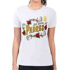 San Diego Padres G-III 4Her by Carl Banks Women's Super-Slim Fit Lightweight Retro Roses T-Shirt - MLB