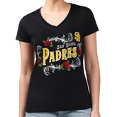 San Diego Padres G-III 4Her by Carl Banks Women's Super-Slim Fit Lightweight Retro Roses V-Neck T-Shirt - MLB