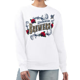 Milwaukee Brewers G-III 4Her by Carl Banks Women's Retro Roses Fleece Pullover Sweatshirt - MLB