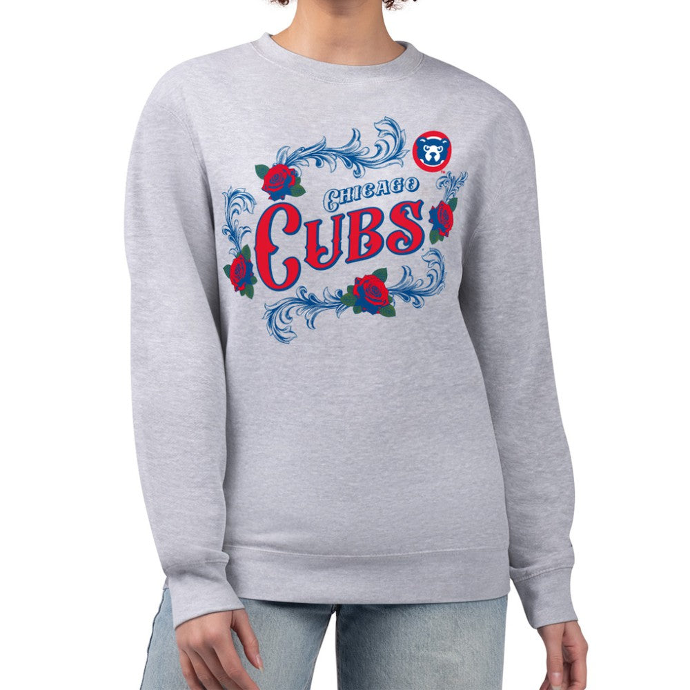 Chicago Cubs G-III 4Her by Carl Banks Women's Retro Roses Fleece Pullover Sweatshirt - MLB