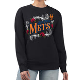New York Mets G-III 4Her by Carl Banks Women's Retro Roses Fleece Pullover Sweatshirt - MLB
