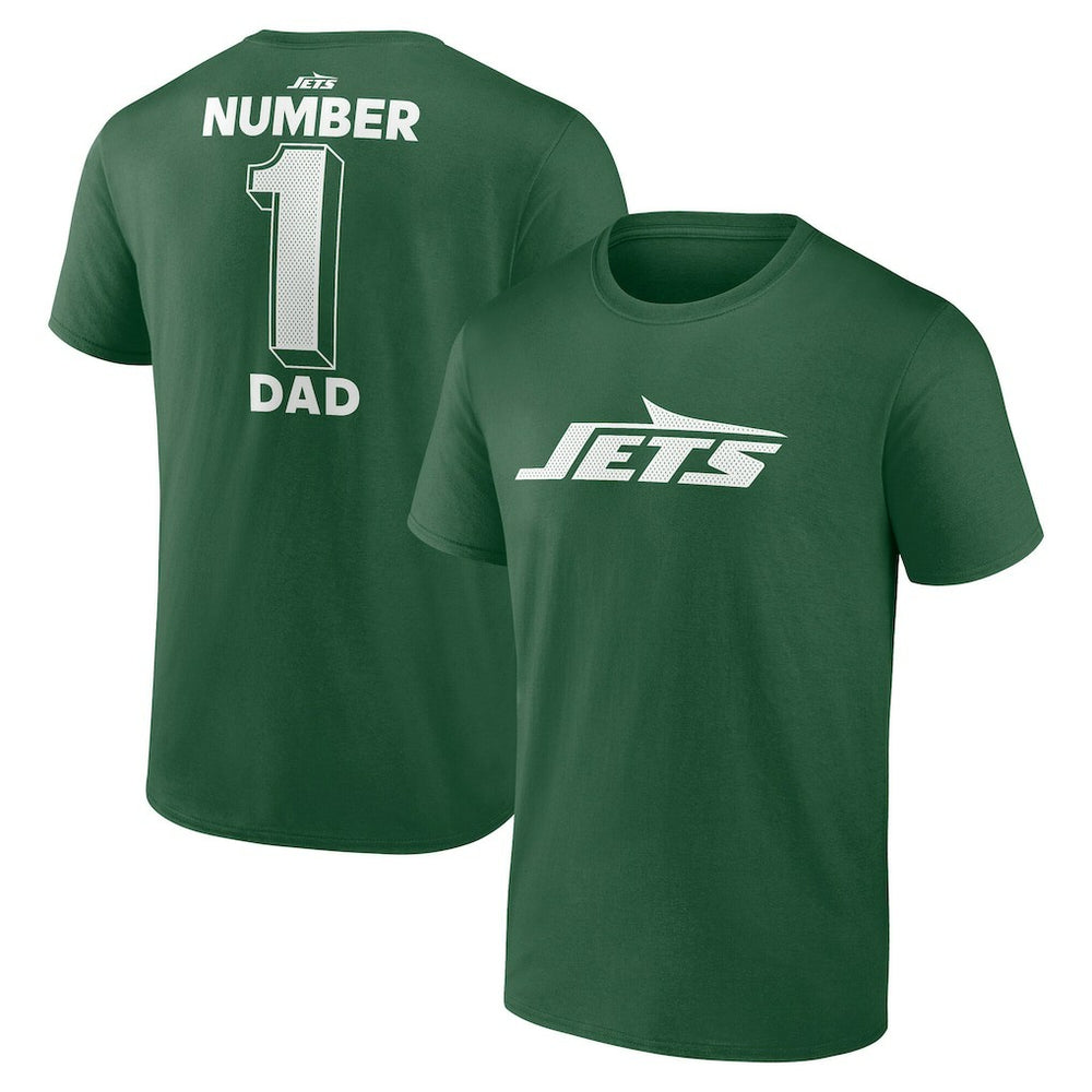 New York Jets #1 Dad Jersey T-Shirt Green | NFL