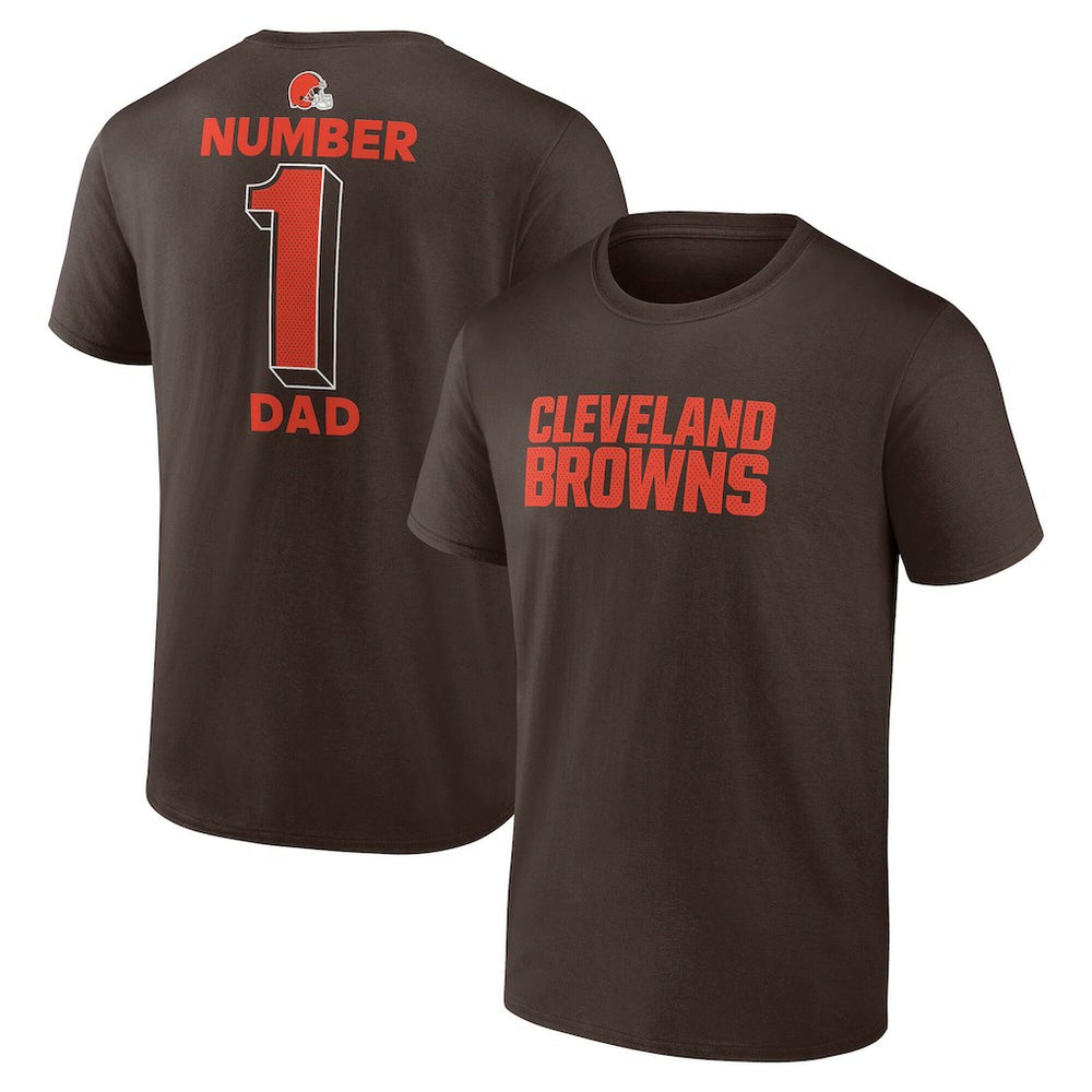 Cleveland Browns #1 Dad Jersey T-Shirt Brown | NFL