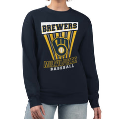 Milwaukee Brewers Starter Women's Poster Print Pullover Sweatshirt - MLB