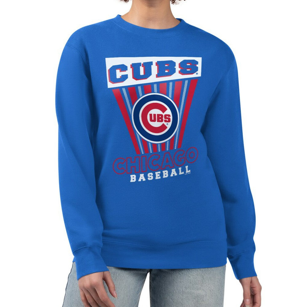 Chicago Cubs Starter Women's Poster Print Pullover Sweatshirt - MLB
