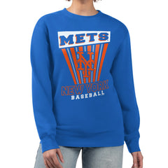 New York Mets Starter Women's Poster Print Pullover Sweatshirt - MLB
