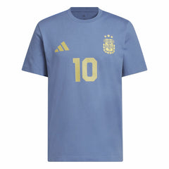 Lionel Messi Argentina National Team Name & Number T-Shirt Blue | Adidas