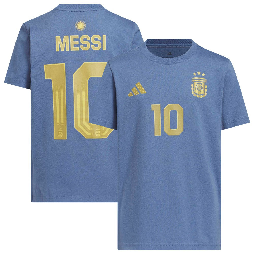 Lionel Messi Argentina National Team Youth Name & Number T-Shirt Blue | Adidas cheap