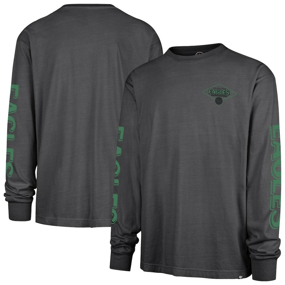 Philadelphia Eagles '47 Cairn Ravine Foundation Throwback Long Sleeve T-Shirt Black | 47 brand