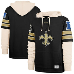 New Orleans Saints '47 Split Zone Cornerback Duo Hoodie Black | 47 brand