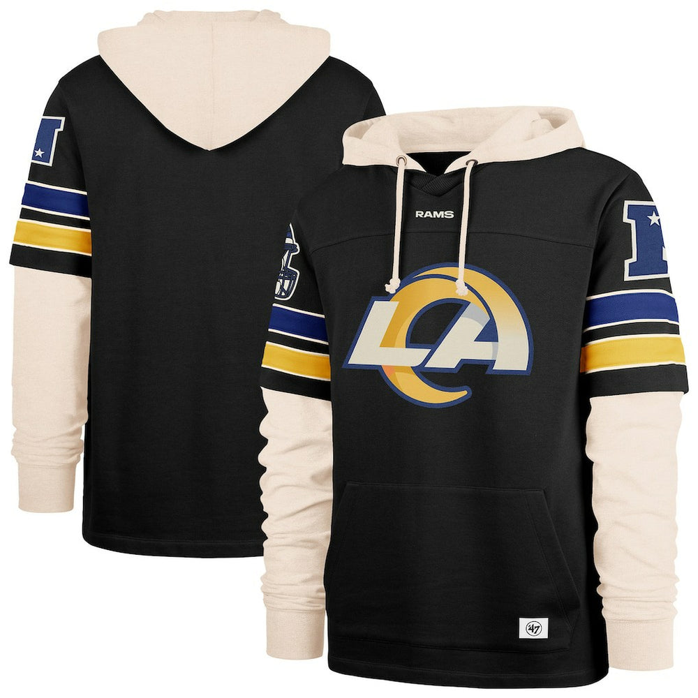Los Angeles Rams '47 Split Zone Cornerback Duo Hoodie Black | 47 brand