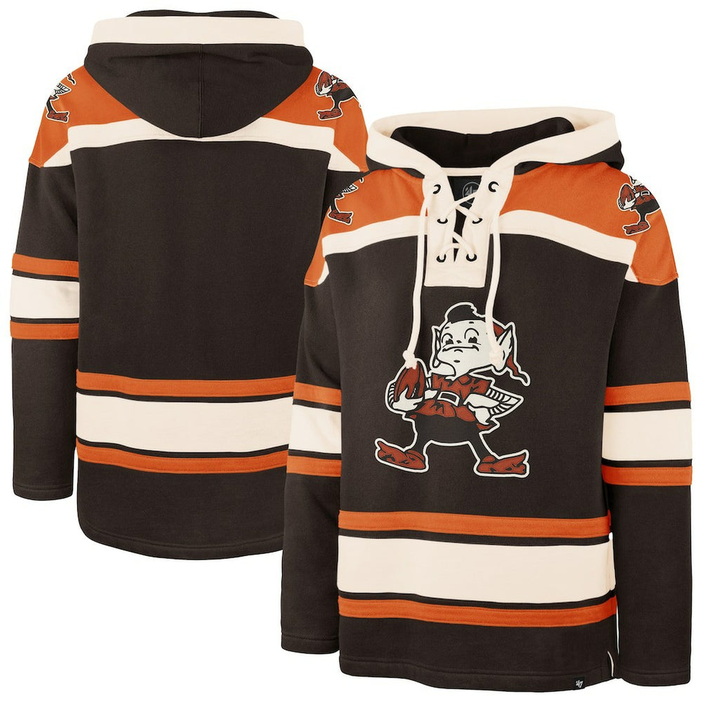 Cleveland Browns '47 Throwback Superior Lacer Hoodie Brown | 47 brand