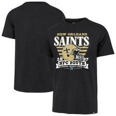 New Orleans Saints '47 Stripe Splash Franklin Throwback T-Shirt Black | 47 brand