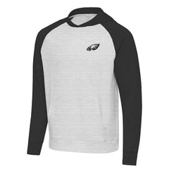 Philadelphia Eagles Antigua Urgent Pullover Hoodie Black/Heather Gray | NFL
