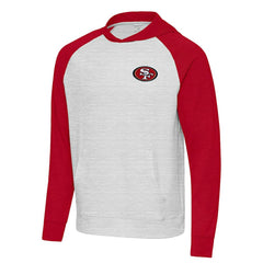 San Francisco 49ers Antigua Urgent Pullover Hoodie Scarlet/Gray | NFL