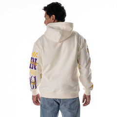 Minnesota Vikings The Wild Collective Unisex Stacked Graphic Sleeve Fleece Hoodie Cream | NFL