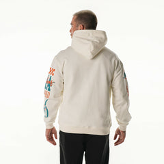 Miami Dolphins The Wild Collective Unisex Stacked Graphic Sleeve Fleece Hoodie Cream | NFL
