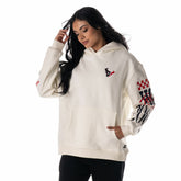 Houston Texans The Wild Collective Unisex Stacked Graphic Sleeve Fleece Hoodie Cream | NFL