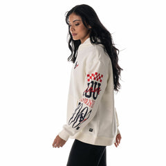 Houston Texans The Wild Collective Unisex Stacked Graphic Sleeve Fleece Hoodie Cream | NFL