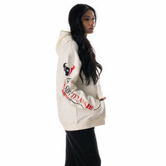 Houston Texans The Wild Collective Unisex Stacked Graphic Sleeve Fleece Hoodie Cream | NFL