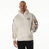 Chicago Bears The Wild Collective Unisex Stacked Graphic Sleeve Fleece Hoodie Cream | NFL