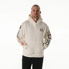 Chicago Bears The Wild Collective Unisex Stacked Graphic Sleeve Fleece Hoodie Cream | NFL