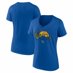 Kansas City Royals Women's Forever Royal Cactus V-Neck T-Shirt - MLB