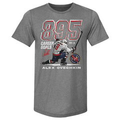 Alexander Ovechkin Washington Capitals 500 Level NHL All-Time Leading Goal Scorer Tri-Blend Grunge T-Shirt - Gray - NHL