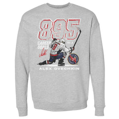 Alexander Ovechkin Washington Capitals 500 Level NHL All-Time Leading Goal Scorer Grunge Pullover Sweatshirt - Heather Gray - NHL