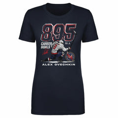 Alexander Ovechkin Washington Capitals 500 Level Women's NHL All-Time Leading Goal Scorer Grunge T-Shirt - Navy - NHL