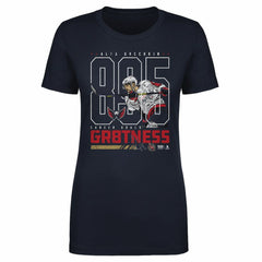 Alexander Ovechkin Washington Capitals 500 Level Women's NHL All-Time Leading Goal Scorer Outline T-Shirt - Navy - NHL