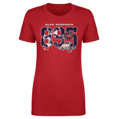 Alexander Ovechkin Washington Capitals 500 Level Women's NHL All-Time Leading Goal Scorer Overlay T-Shirt - Red - NHL