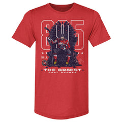 Alexander Ovechkin Washington Capitals 500 Level NHL All-Time Leading Goal Scorer Tri-Blend Throne T-Shirt - Red - NHL