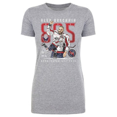 Alexander Ovechkin Washington Capitals 500 Level Women's NHL All-Time Leading Goal Scorer The Shot T-Shirt - Heather Gray - NHL
