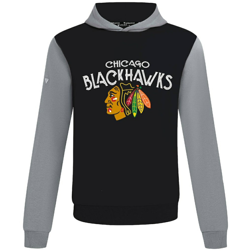 Chicago Blackhawks Levelwear Ultimate Mission Pullover Hoodie - Black/Gray - NHL
