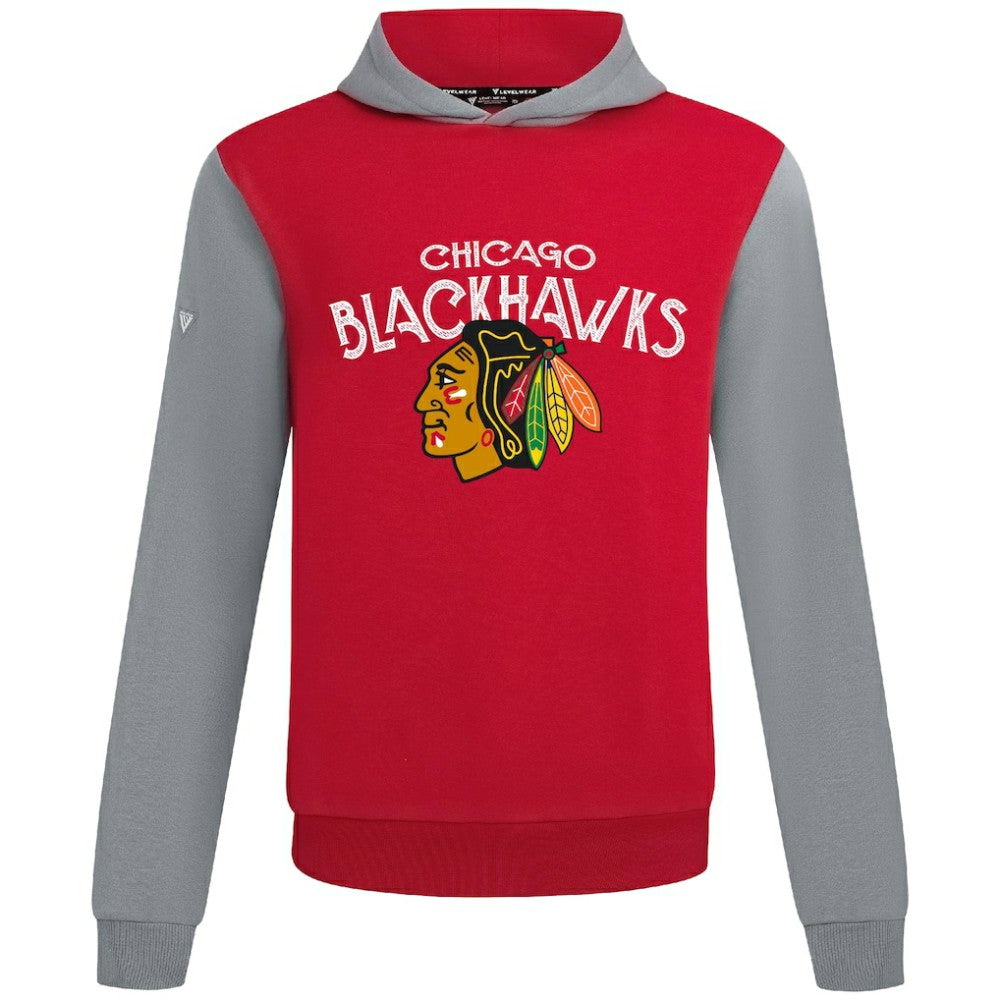 Chicago Blackhawks Levelwear Ultimate Mission Pullover Hoodie - Red/Gray - NHL
