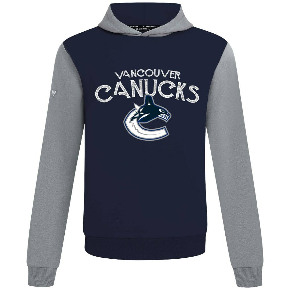 Vancouver Canucks Levelwear Ultimate Mission Pullover Hoodie - Navy/Gray - NHL