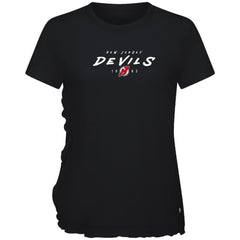 New Jersey Devils Levelwear Women's Airflow Scratched T-Shirt - Black - NHL