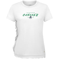 Vancouver Canucks Levelwear Women's Airflow Scratched T-Shirt - White - NHL