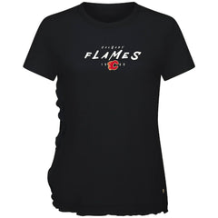 Calgary Flames Levelwear Women's Airflow Scratched T-Shirt - Black - NHL