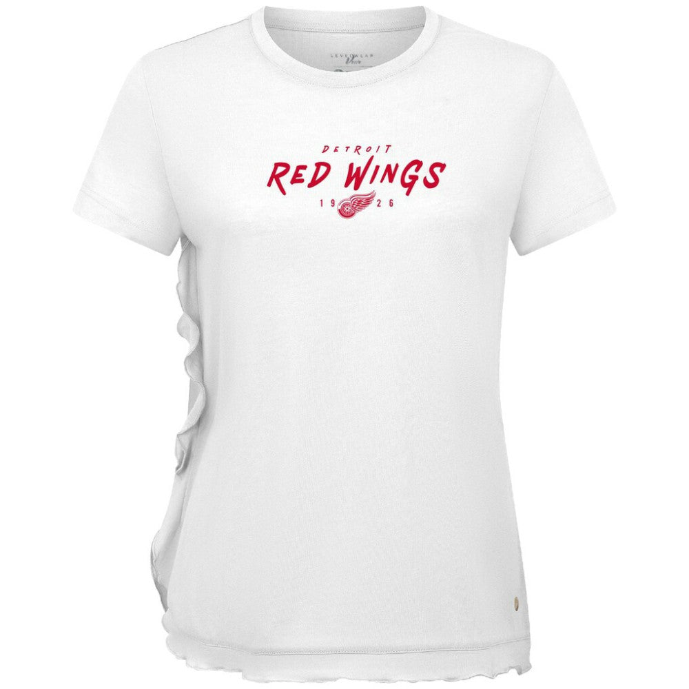 Detroit Red Wings Levelwear Women's Airflow Scratched T-Shirt - White - NHL