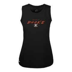 Anaheim Ducks Levelwear Women's Macy Scratched Tank Top - Black - NHL