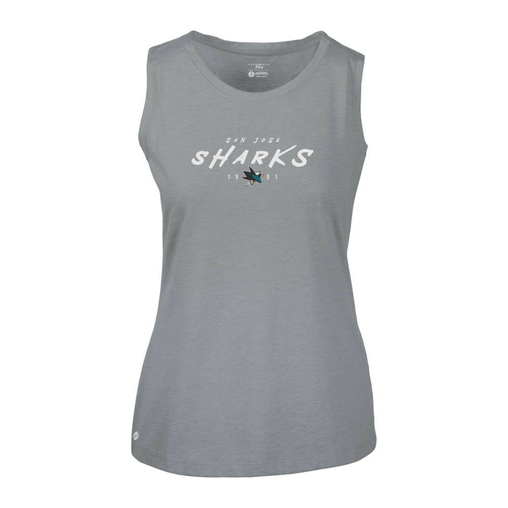 San Jose Sharks Levelwear Women's Macy Scratched Tank Top - Gray - NHL