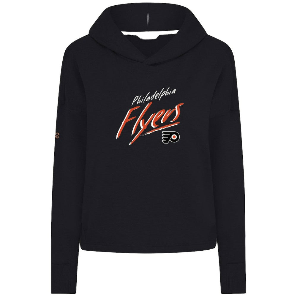 Philadelphia Flyers Levelwear Women's Sweet Sizzle Tri-Blend Cropped Pullover Hoodie - Black - NHL